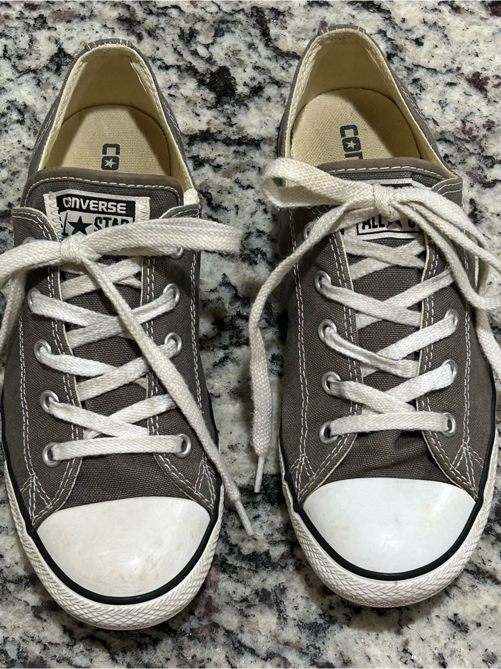 Converse Low Top Canvas Sneakers - Gray and White